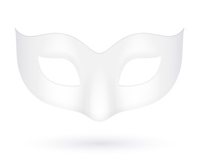 Blank realistic carnival mask icon template illustration.