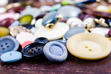 Group of various vintage sewing buttons