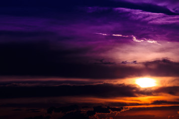 Fototapeta na wymiar Dramatic sky. Dramatic sunset