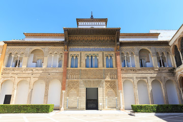 Fototapeta na wymiar Aljaferia one of the best preserved Moorish palaces in city Sara
