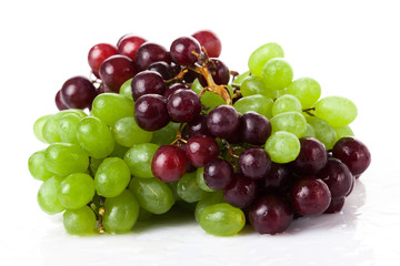 fresh rose and green grapes