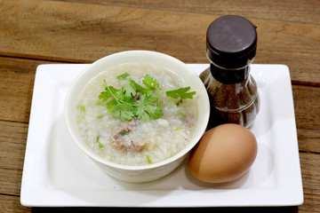 Rice Soup with pork