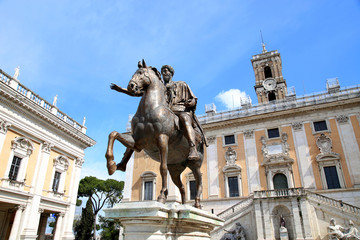 Obraz premium Statue Marco Aurelio in Rome, Italy