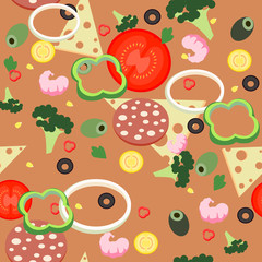 seamless pattern pizza