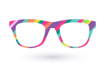 Colorful glasses frame icon simbol.