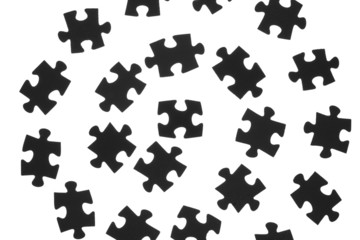 Naklejka premium Black puzzle on a white background