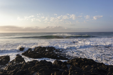 Fototapeta na wymiar Wave Ocean Rocky Coastline