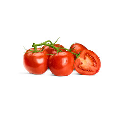  bunch of fresh tomatoes isolated on white background