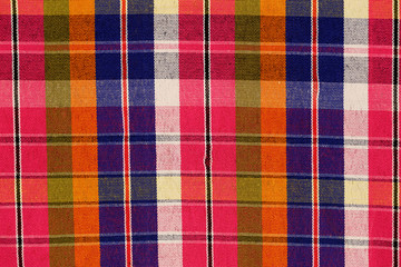Texture of colorful checked cloth.