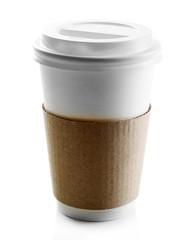 Paper cup isolated on white