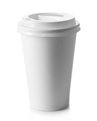 Paper cup isolated on white