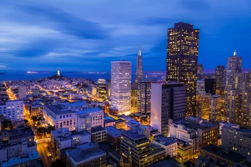 Fotobehang San Francisco Financial District Aerial View © heyengel