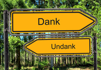 Fototapeta premium Strassenschild 41 - Dank