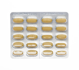 Brown pills blister pack