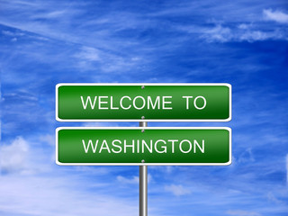 Washington State Welcome Sign - 82124927