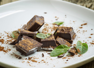 dark chocolate and fresh mint