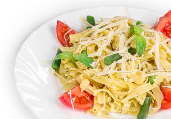 Tagliatelli pasta with tomatoes