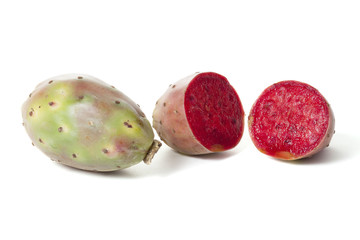 Opuntia fruit on white background