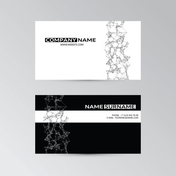 Template of business card with abstract elements