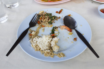 the foods in dish were eaten up by man