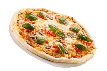 Pizza on white background