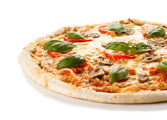 Pizza on white background