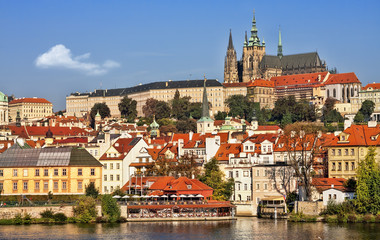 Naklejka na ściany i meble View of the Hradcany (Prague), Cathedral of St. Vitus.