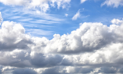 Naklejka na ściany i meble background of blue sky and clouds