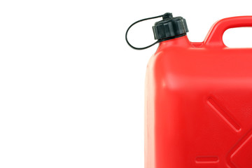Obraz premium red canister of gasoline in isolation