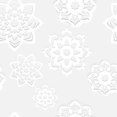Seamless pattern with white lace elements.