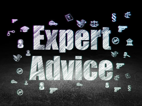Law concept: Expert Advice in grunge dark room