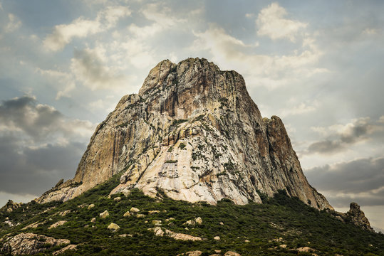 Rock formation on rural hilltop, San Sebastian Bernal, Queretano, Mexico