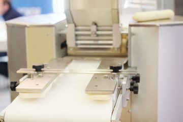 Automated bread production line in bakery