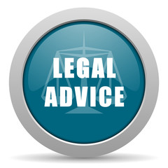 legal advice blue glossy web icon