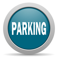 parking blue glossy web icon