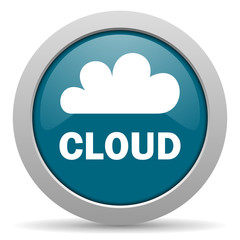 cloud blue glossy web icon