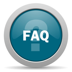 faq blue glossy web icon