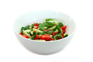 vegetable salad on white background