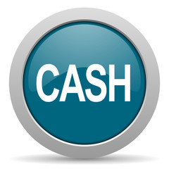cash blue glossy web icon