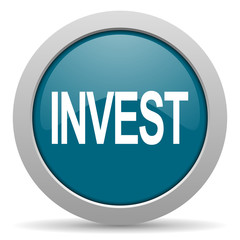 invest blue glossy web icon