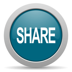 share blue glossy web icon