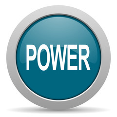 power blue glossy web icon