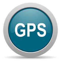 gps blue glossy web icon