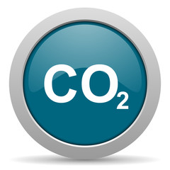 carbon dioxide blue glossy web icon