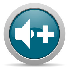 speaker volume blue glossy web icon