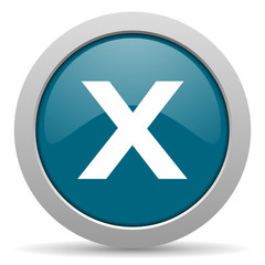 cancel blue glossy web icon