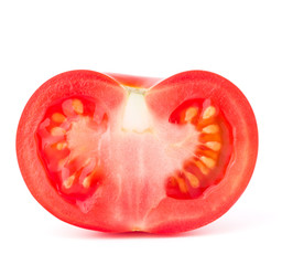 Tomato vegetable slice isolated on white background cutout
