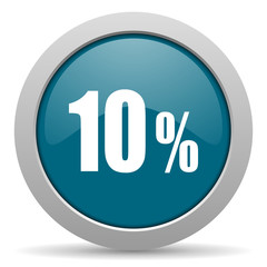 10 percent blue glossy web icon