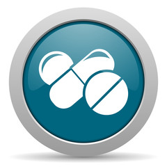 medicine blue glossy web icon