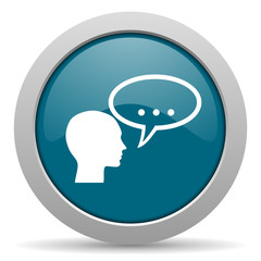 forum blue glossy web icon